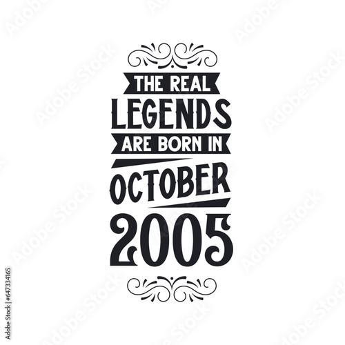 Born in October 2005 Retro Vintage Birthday, real legend are born in October 2005