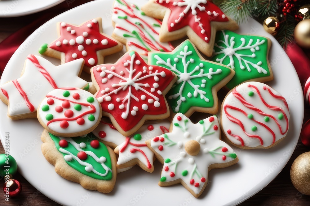 christmas cookies on a wooden background christmas cookies on a wooden background