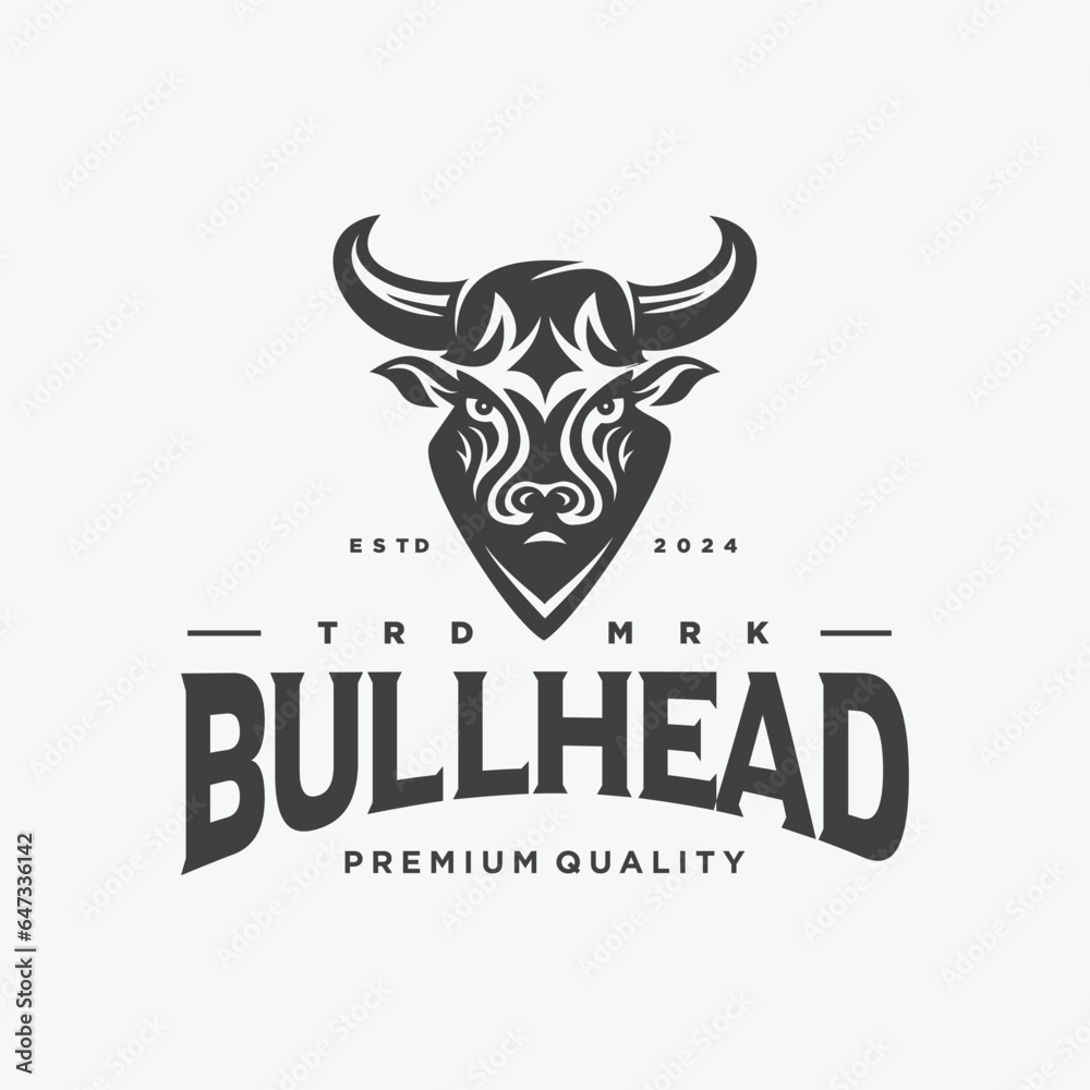 Elegance drawing art buffalo cow ox bull head logo vintage retro design inspiration Elegance drawing art buffalo cow ox bull head logo vintage retro design inspiration