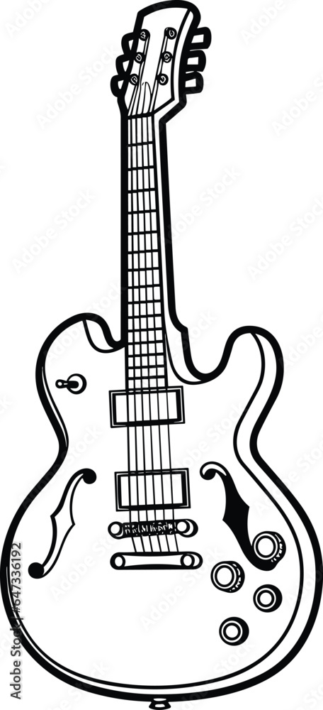Naklejka premium Guitar vector illustration for t-shirt logo