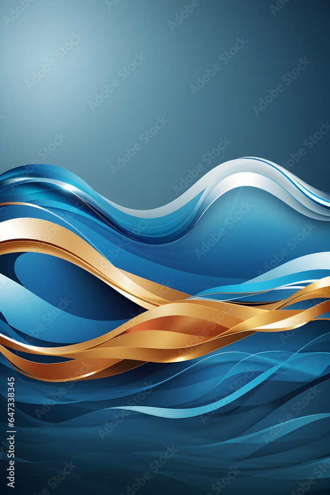 Vector smooth blue and gold background Vector smooth blue and gold background