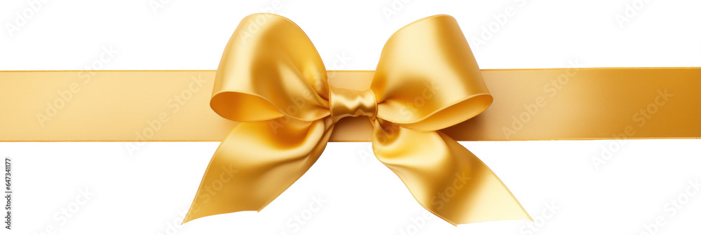 yellow gift ribbon with bow, Christmas, birthday, Valentine's Day, isolated or white background yellow gift ribbon with bow, Christmas, birthday, Valentine's Day, isolated or white background