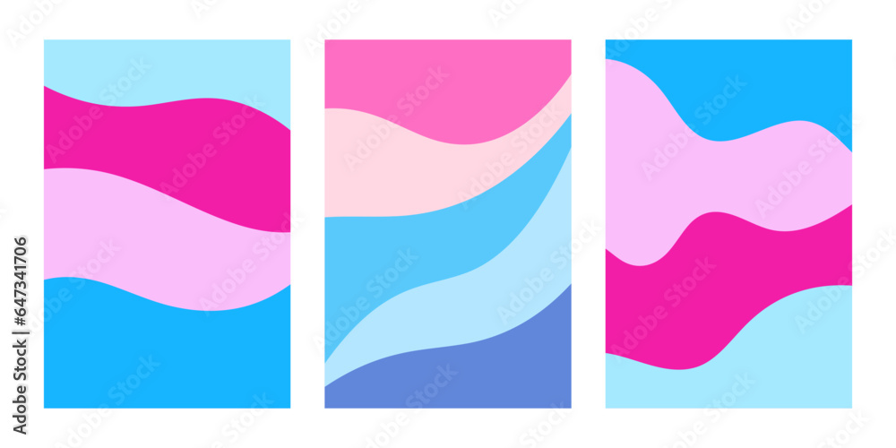 Pink Blue Gradient Abstract Vector Backgrounds Set