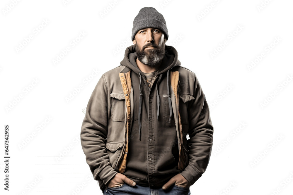 Professional truck driver isolated on a transparent background, Generative Ai