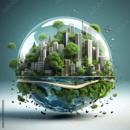 Business picture of a super ecological and clean planet