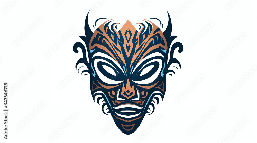African tribal mask tattoo design for body