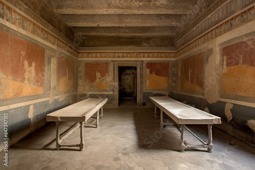 Ancient Rome - Home: Triclinium. Generative AI photo
