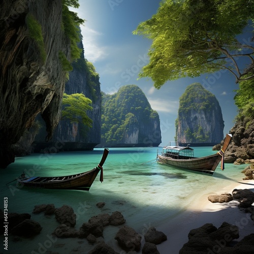 Paisaje pintoresco.Oceano y monta?+/-as.Viajes y aventuras alrededor del mundo.Islas de Tailandia.Phuket © Wajid