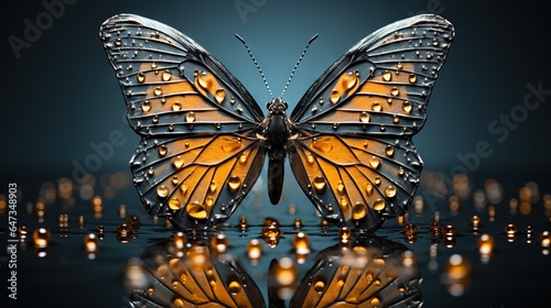 a butterfly with a lot of lights on it's wings. generative ai