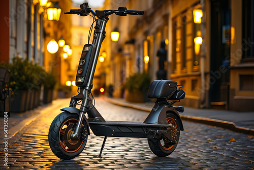Electric modern scooter. Alternative to city transport.