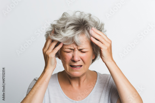 senior woman with headache