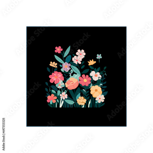 Vector botanical wall arts, with flowers