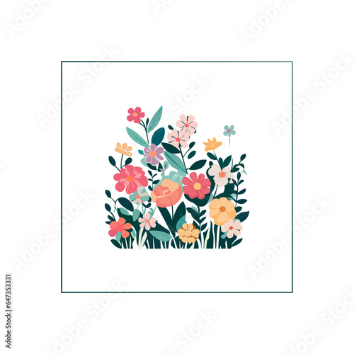 Vector botanical wall arts, with flowers