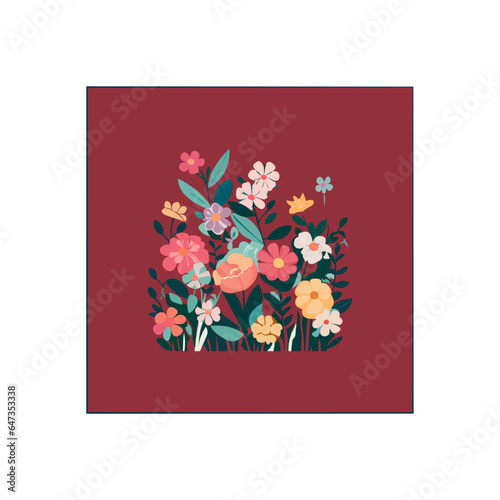 Vector botanical wall arts, with flowers