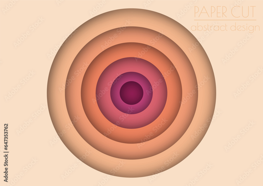 3d multilayer circle in the style of cut paper creates the effect of depth and space. Abstract background for creative design and creative idea 3d multilayer circle in the style of cut paper creates the effect of depth and space. Abstract background for creative design and creative idea