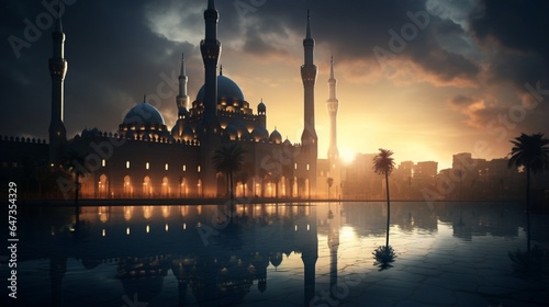 an image that invites viewers to appreciate the subtle beauty of the Sultan Hassan Mosque-Madrasa at dusk
