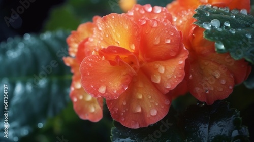 Begonia flower beautifully bloomed with natural background