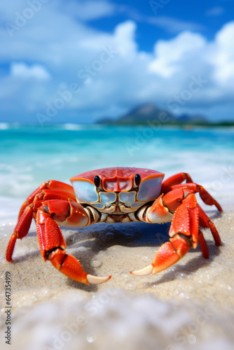 Closeup of a sand crab at the beach © Guido Amrein