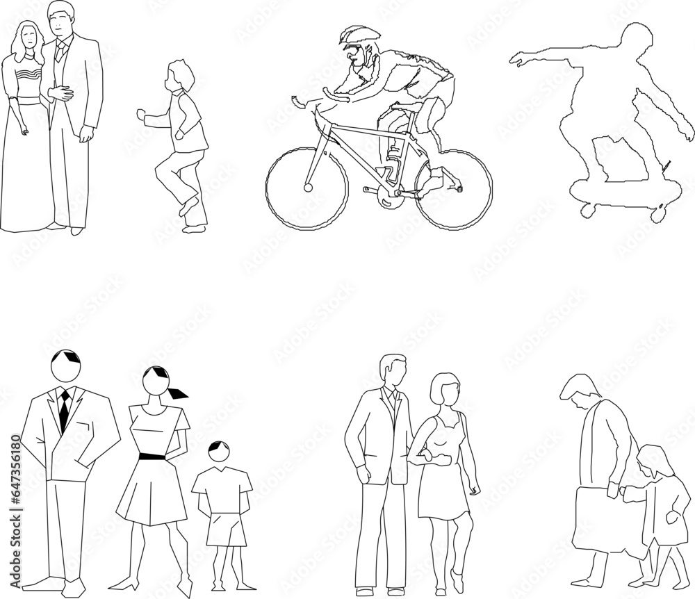 Vector sketch illustration design of people doing various activities to complete the image Vector sketch illustration design of people doing various activities to complete the image