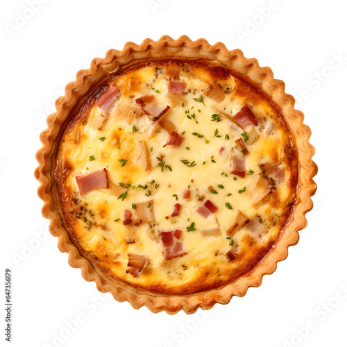 Quiche lorraine isolated on transparent background photo