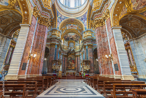 Fototapeta Interior of the Basilica of San Carlo al Corso. Rome, Italy