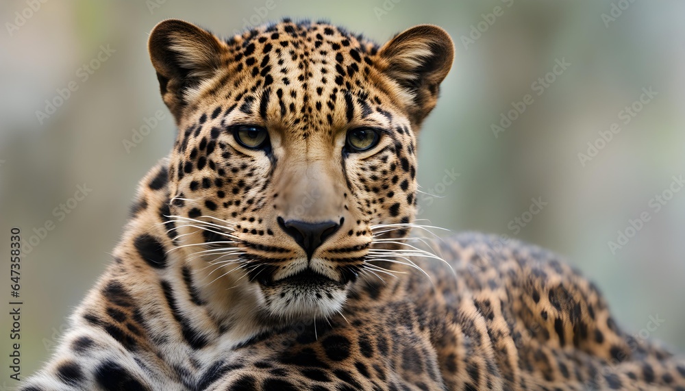 The close up portrait of a leopard. The close up portrait of a leopard.