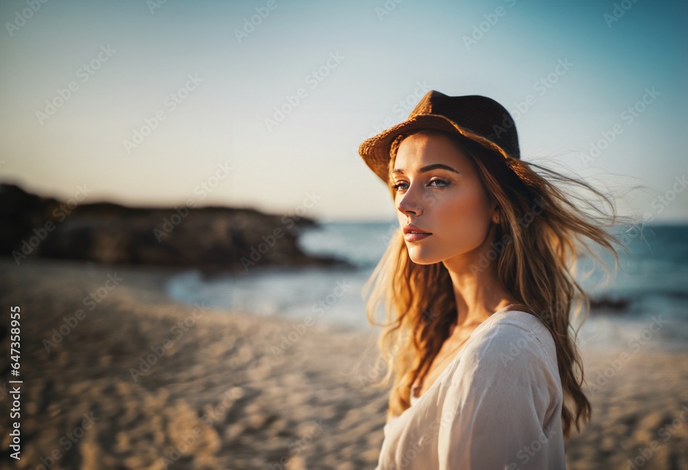 Junge Frau am Strand