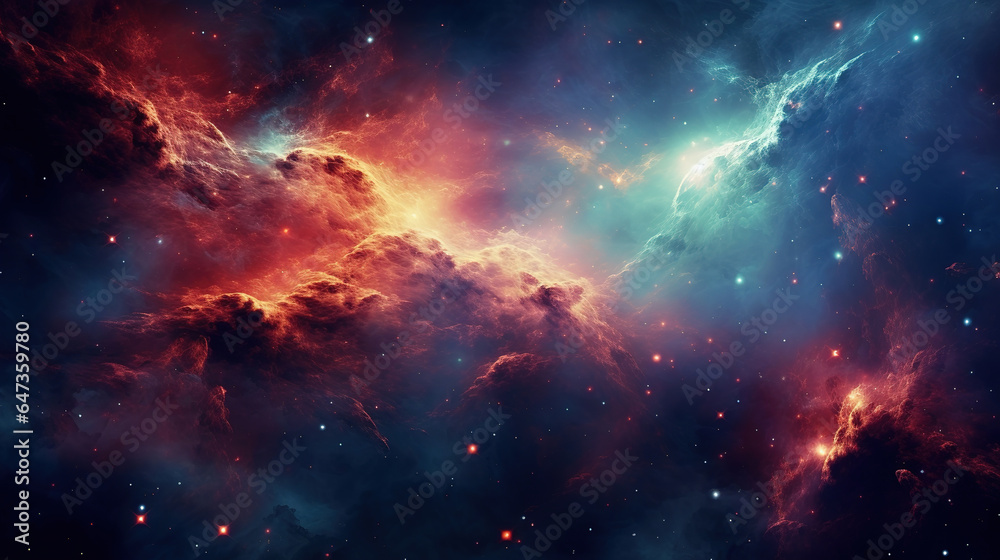 space backgroung, galaxy, red, generative ai 