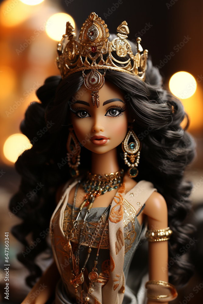 Fototapeta premium Doll world in india, typical indian Doll. AI Generative