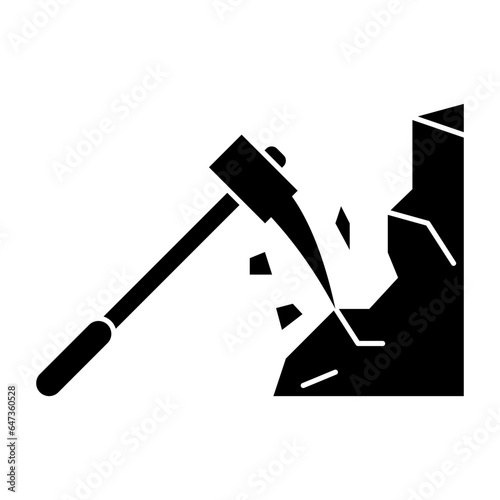 mining icon vector logo illustration in flat style