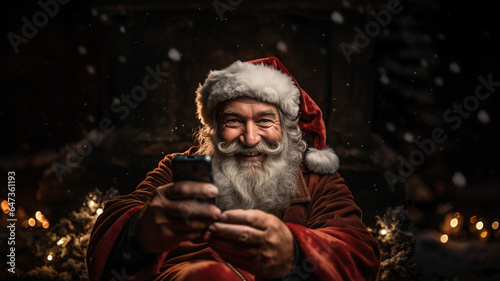 Christmas  even Santa Claus takes selfies with his phone