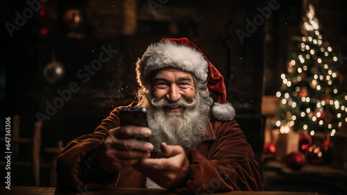 Christmas, even Santa Claus takes selfies with his phone