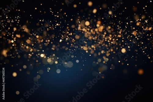 Abstract background with Dark blue and gold glowing stars