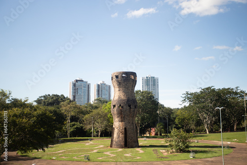 Indigenous Monument in the center of a square located in Campo Grande MS Brazil