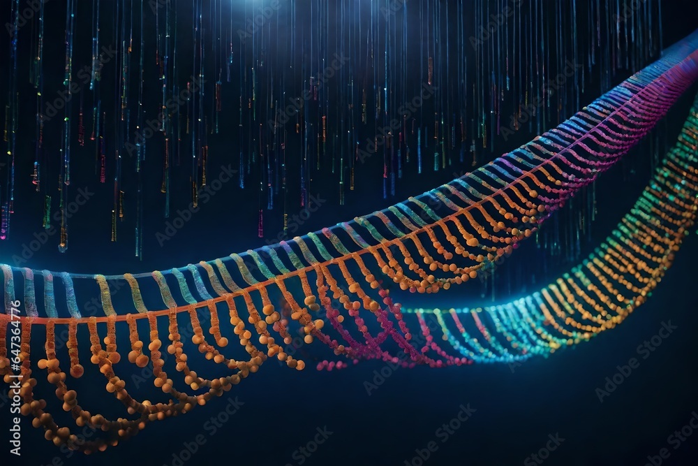 Holographic DNA Visualization: Unraveling the Genetic Code in 3D Stock ...
