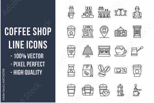 Coffee Shop Line Icons