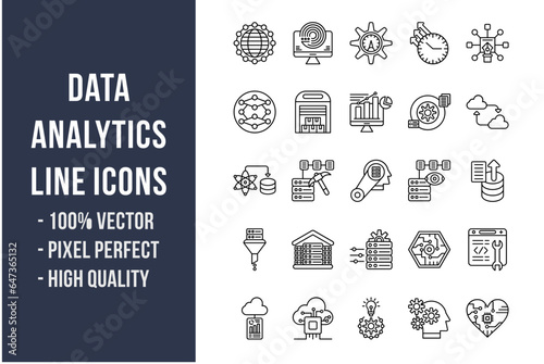 Data Analytics Line Icons