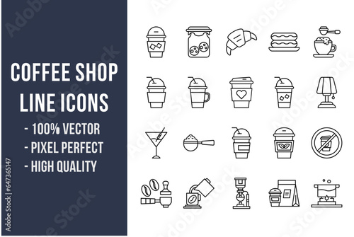Coffee Shop Line Icons