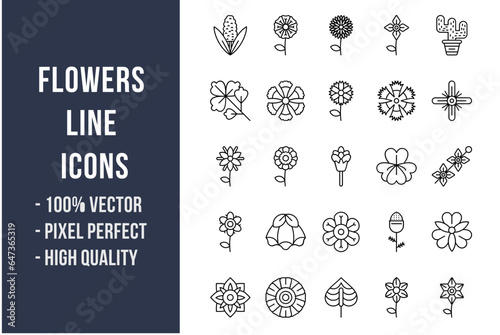Flowers Line Icons