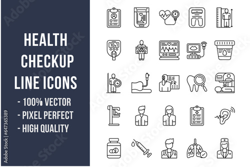 Health Checkup Line Icons