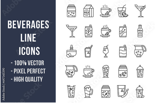Beverages Line Icons