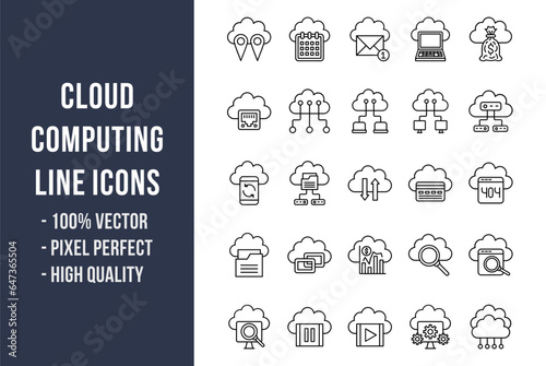 Cloud Computing Line Icons