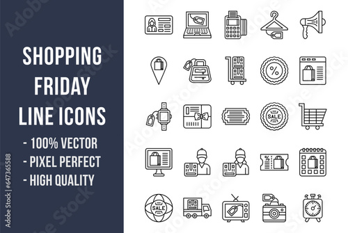 Shopping Friday Line Icons