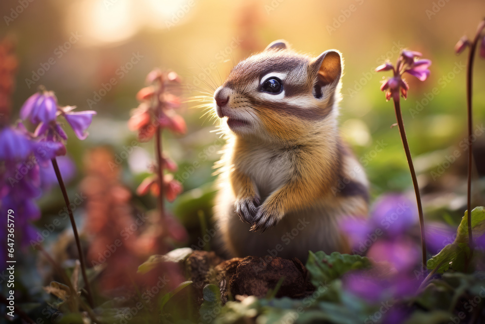 Obraz premium Closeup of a very cute chipmunk