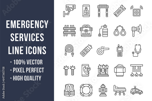 Emergency Services Line Icons