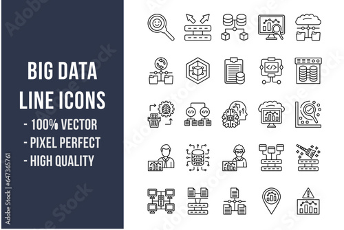 Big Data Line Icons