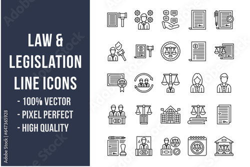 Law & Legislation Line Icons