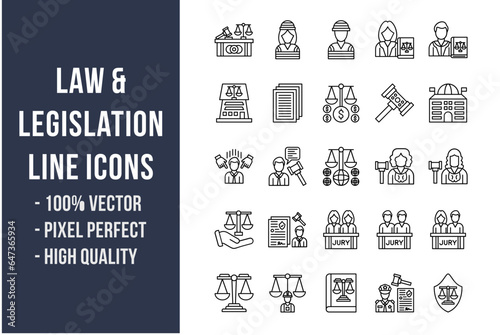 Law & Legislation Line Icons