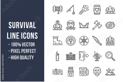Survival Line Icons