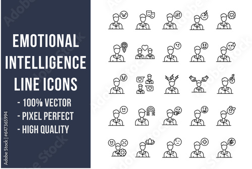 Emotional Intelligence Line Icons